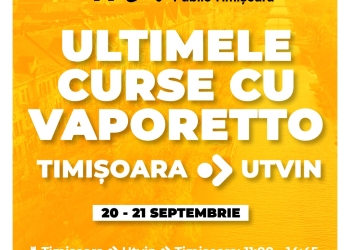 Ultimele curse cu vaporetto din acest sezon, la Timișoara