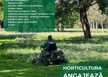 Horticultura Timișoara caută colegi pe mai multe posturi
