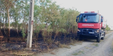 Incendiu puternic de vegetație uscată, în Timiș! Un bărbat este în stare gravă