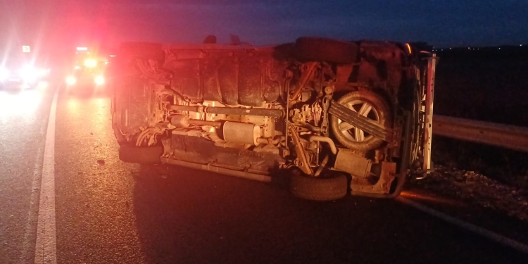 Accident pe centura Timișoarei! Un microbuz s-a răsturnat