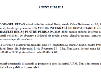 ANUNȚ PUBLIC 2 – depunerea notificării