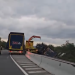 Camion răsturnat lângă un drum din vestul țării! Traficul este îngreunat
