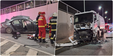 Un om a murit după ce a zburat pe carosabil, în urma unui accident în pasajul Michelangelo din Timișoara