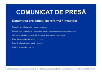 Sistem eHealth, integrat și interoperabil în cadrul Spitalului Orășenesc Deta