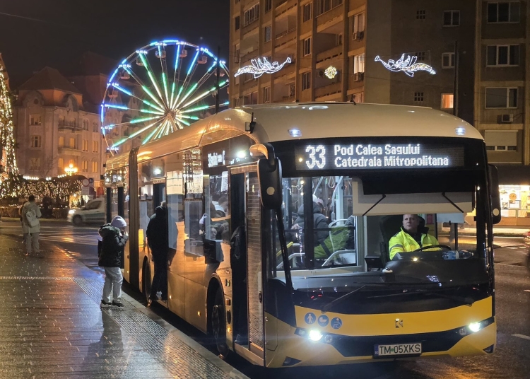 Timișoara: program prelungit al mijloacelor de transport în comun, în noaptea de Revelion