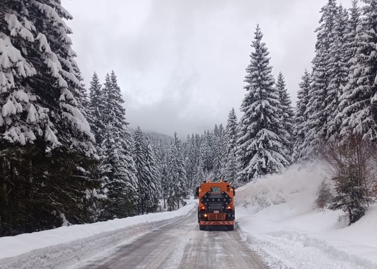Zeci de utilaje au răspândit material antiderapant pe drumurile din Timiș