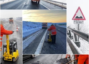 Noi lucrări de reparații pe porțiunile de drum din vestul țării pline cu gropi