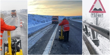 Noi lucrări de reparații pe porțiunile de drum din vestul țării pline cu gropi
