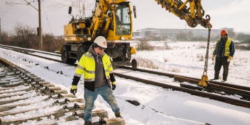 Lucrările de reabilitare a căii ferate Lugoj – Timișoara Est au fost reluate FOTO