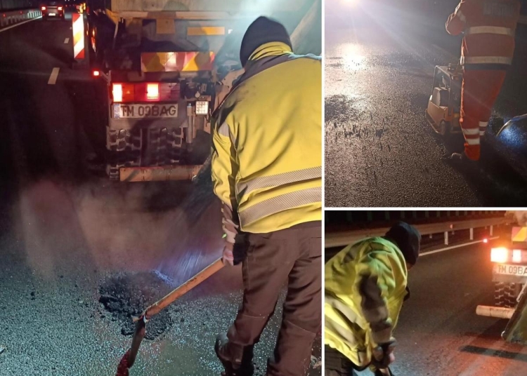 Lucrări pe A1 între sectorul Remetea Mare – Traian Vuia. Se asfaltează gropile