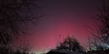 Spectaculoasa auroră boreală, văzută din nou pe cerul din județul Timiș FOTO
