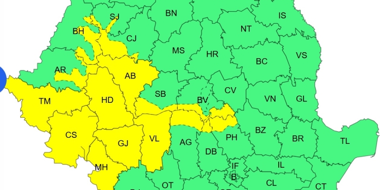 Avertisment meteo: va continua să ningă în vestul țării. A fost emis cod galben