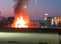 O mașină a ars ca o torță pe Calea Lugojului din Timișoara