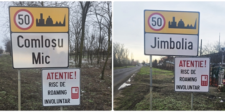 Pe drumuri din Timiș, aflate la granița cu Serbia, au fost montate indicatoare de avertizare privind riscul de roaming involuntar