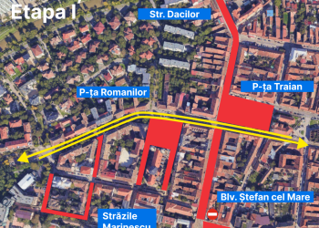 Restricții de trafic odată cu începerea lucrărilor în Piața Traian