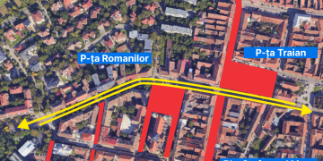 Restricții de trafic odată cu începerea lucrărilor în Piața Traian