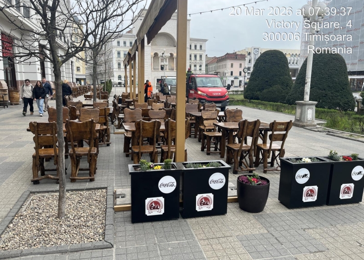 Înc-o tură de terase ilegale desființate din centrul Timișoarei