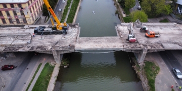 Șantierul Podului Iuliu Maniu din Timișoara: etapă decisivă în demontarea structurii vechi