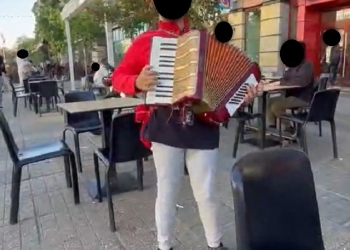 O altă formă de cerșetorie în centrul Timișoarei: cântatul la acordeon pentru a câștiga bani