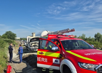 Incendiu la o autoutilitară în mers pe centura Timișoarei