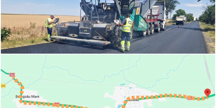 Atenție, șoferi, au început asfaltările pe DN 59A, între Timișoara și Beregsău Mare