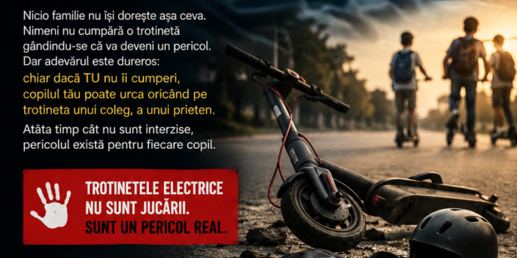 Petiție pentru interzicerea trotinetelor electrice pentru minori în România, inițiată de la Timișoara