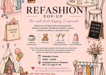 Shopping fără grabă, cocktailuri și spațiu de joacă, la Timișoara. Târgul „Refashion Pop-Up” a transformat curtea Institutului Francez într-o oază de relaxare