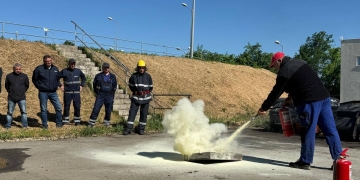 Exercițiu de stingere a incendiilor la Stația de Epurare Jimbolia FOTO