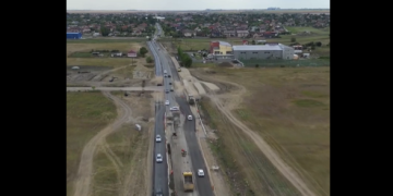 Lărgirea la patru benzi a drumului ce face legătura între Sânandrei și DN69, la un stadiu de aproape 70%