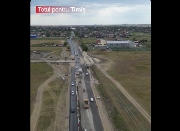 Lărgirea la patru benzi a drumului ce face legătura între Sânandrei și DN69, la un stadiu de aproape 70%