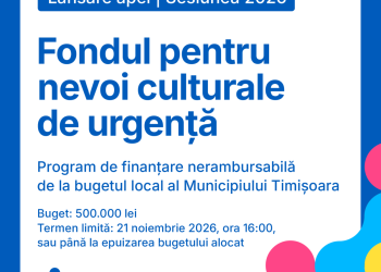 500.000 de lei pentru proiecte culturale de urgență la Timișoara