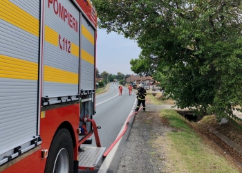 Alertă! Un camion care transporta o substanţă periculoasă s-a răsturnat la Coşava