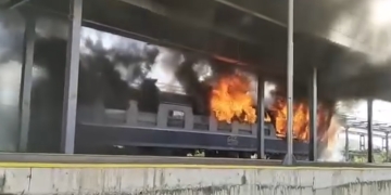 Incendiu la ultimul vagon al unui tren Regio, în vestul țării