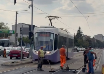 Bulevardul Rebreanu, aproape finalizat înainte de începerea școlii. Ultimele lucrări, la intersecția cu Brâncoveanu