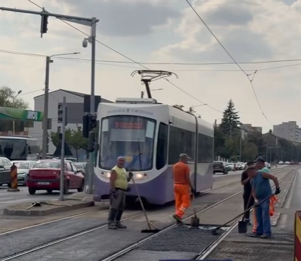 Bulevardul Rebreanu, aproape finalizat înainte de începerea școlii. Ultimele lucrări, la intersecția cu Brâncoveanu