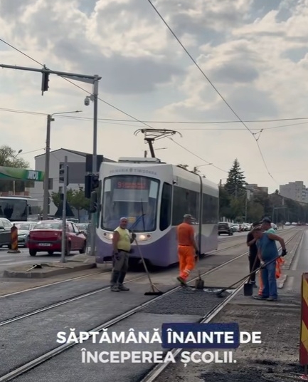 Bulevardul Rebreanu, aproape finalizat înainte de începerea școlii. Ultimele lucrări, la intersecția cu Brâncoveanu