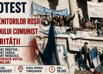 Protest în Piața Operei din Timișoara, după decizia CCR privind mandatul lui Dominic Fritz. Societatea civilă vorbește despre „represiune politică”