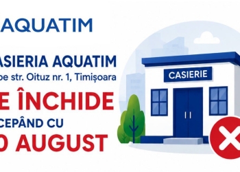 Casieria Aquatim de pe strada Oituz din Timișoara se închide din 10 august