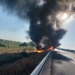 Incendiu uriaş pe autostrada A1, în judeţul Timiş! Un tir a luat foc FOTO