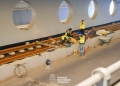 Liniile de tramvai, montate pe o parte din traseu prin pasajul Solventul FOTO