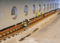Liniile de tramvai, montate pe o parte din traseu prin pasajul Solventul FOTO