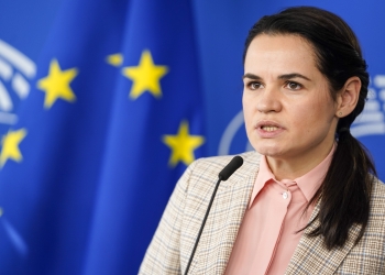 Lidera opoziției din Belarus, Sviatlana Tsikhanouskaya, laureata din acest an a Timișoara Award for European Values