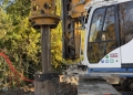 A început forarea piloţilor la noua Pasarelă a Îndrăgostiţilor din Timişoara FOTO