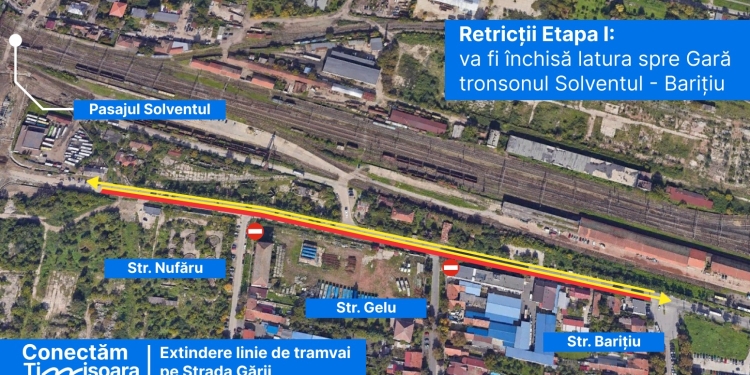 Primăria Timișoara începe lucrările pentru noua linie de tramvai de pe strada  Gării