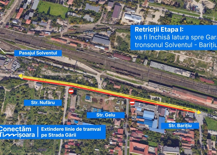 Primăria Timișoara începe lucrările pentru noua linie de tramvai de pe strada  Gării