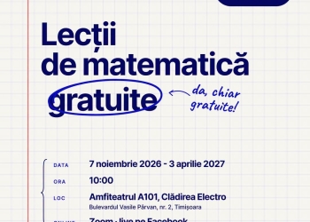 Matematica, mai aproape de elevi. UPT reia lecțiile gratuite de pregătire pentru Bacalaureat și admiterea la facultate Publicat azi  Matematica, mai aproape de elevi. UPT reia lecțiile gratuite de pregătire pentru Bacalaureat și admiterea la facultate